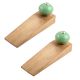 2 Pieces Pea Green Round Ceramic Wooden Door Stopper